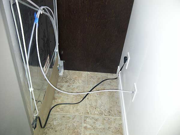 Water line installed to a refrigerator